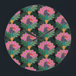 Art Deco Tropical Toucans och ananas Stor Klocka<br><div class="desc">Behålla i tropiska stil med denna exotiska toucan- och ananasmönstrad klocka - perfekt för starkt, djärvt insida.</div>
