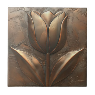 Art Deco Tulip Copper Stone Effect Kakelplatta