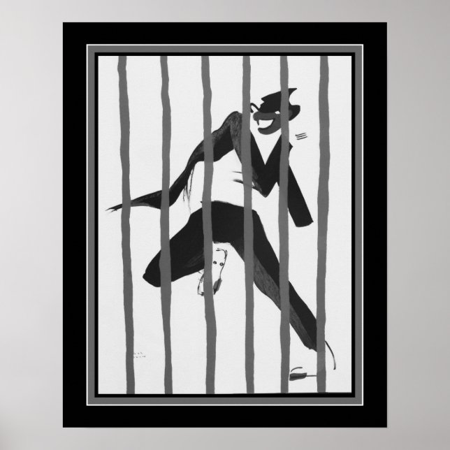 Art Deco ’Tumulte Noir Jazz’ ca. 1927 Poster (Framsidan)