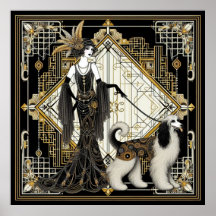 Art Deco Twenties Elegant Dam & Hund