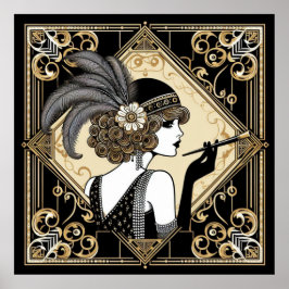 Art Deco Twenties Flapper nr 2 Poster