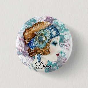 Art Deco Twenties Mode Diva Watercolor Art Knapp