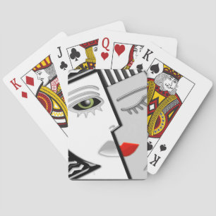 Art Deco Two-Faced Janus Spel Kort