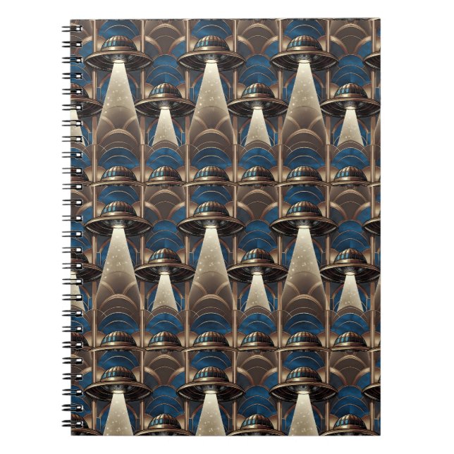Art Deco UFO-anteckningsbok Anteckningsbok (Framsidan)