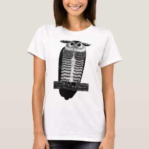 Art Deco Uggla djurfågel Illustration T Shirt