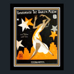 Art Deco "Under Harlem Måne" Poster<br><div class="desc">1932, Art Deco lakan musikskydd för "Under Harlem Måne"</div>