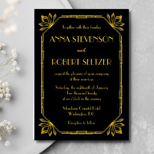Art Deco Underbar Gatsby-inbjudan Inbjudningar