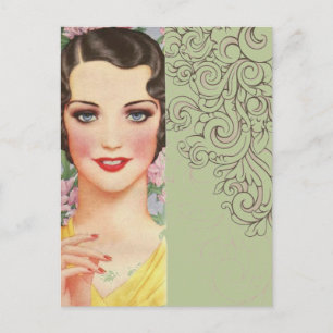 Art deco underbar gatsby Parisian mode onista Vykort