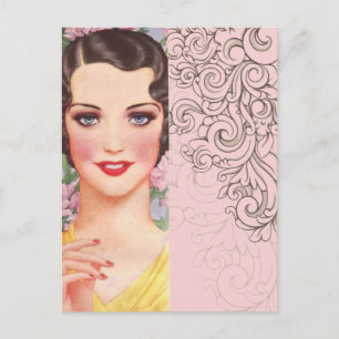Art deco underbar gatsby Parisian mode onista Vykort