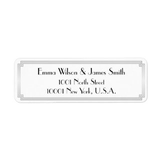 Art Deco Underbar Gatsby Silver Returetiketters Returadress Etikett