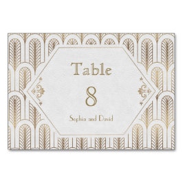 Art Deco Underbar Gatsby White Bröllop Bordsnummer