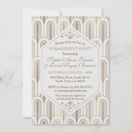 Art Deco Underbar Gatsby White Guld SWEET 16 Inbjudningar