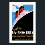 Art Deco Union Linjer Poster<br><div class="desc">Reklamen för vintage oceanier poster att man främjar resor på Union Steam Frakt Company of New Zealand.</div>
