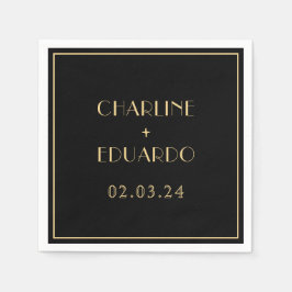 Art Deco-uppfödning 20-tal Bröllop Pappersservett