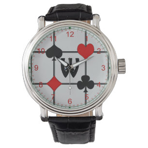 Art Deco-uppspelningskort Kostym v2 Monogrammad Armbandsur
