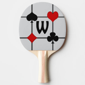 Art Deco-uppspelningskort Kostym v2 Monogrammad Pingisracket