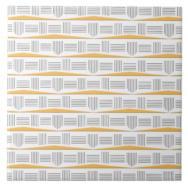 Art Deco Urban Sunrise Ceramic Tile Kakelplatta (Framsidan)