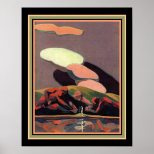 Art Deco-utskrift av A. M. Hopfmuller 16 x 20 Poster