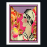 Art Deco-utskrift för "Girl & Fruit Träd" Poster<br><div class="desc">Art deco-design poster i ett unikt levande färg med titeln "Girl & Fruit Träd".</div>