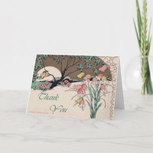 Art Deco-utskrifter Love birds - tackkort