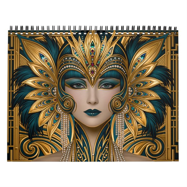 Art Deco Vackra Flappers  Kalender (Omslag)