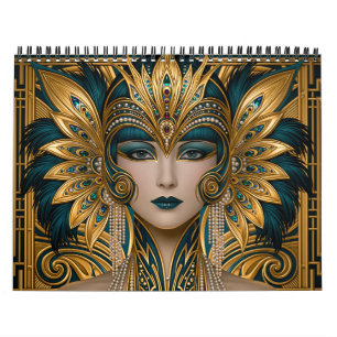 Art Deco Vackra Flappers Kalender