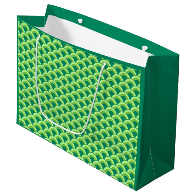 Art Deco-vågen mönster - jade-grönten (Framsidan Vinklad)