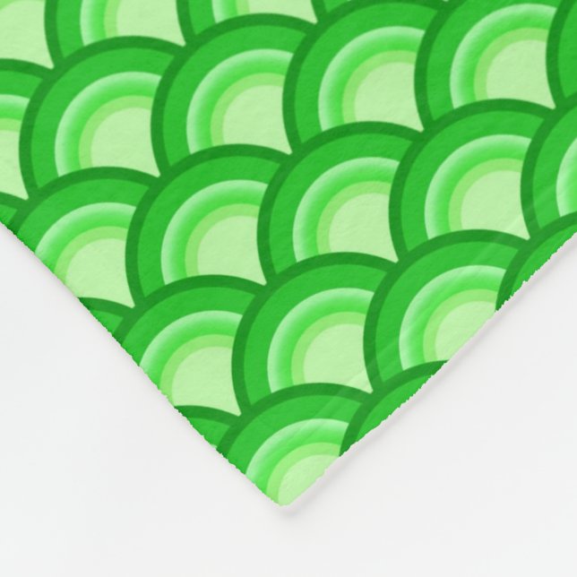 Art Deco-vågen mönster - jade-grönten Fleecefilt (Hörn)