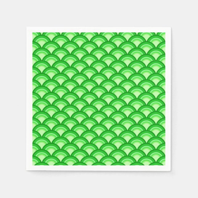 Art Deco-vågen mönster - jade-grönten Pappersservett (Framsidan)