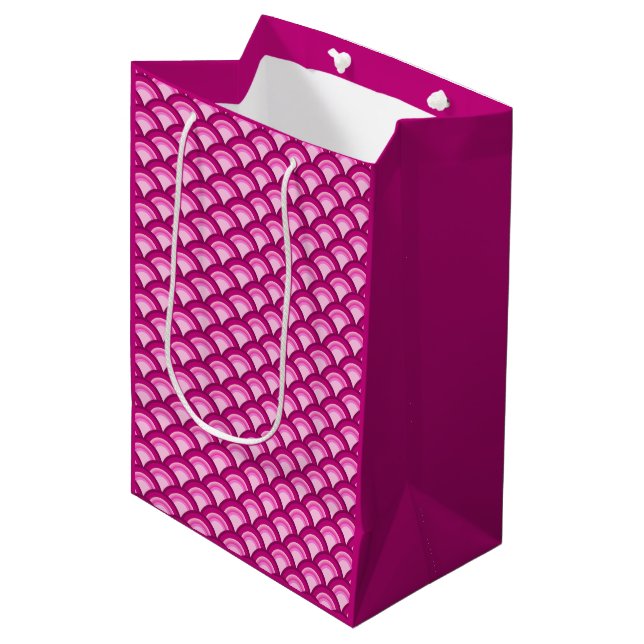 Art Deco-vågen mönster - magenta och rosa (Framsidan Vinklad)
