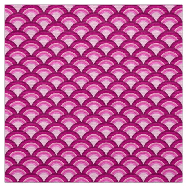 Art Deco-vågen mönster - magenta och rosa Tyg (Provkarta)