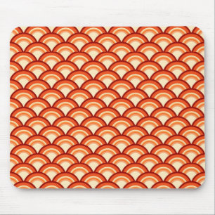 Art Deco-vågen mönster - tangerin-orange Musmatta