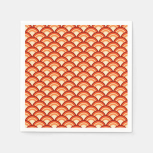 Art Deco-vågen mönster - tangerin-orange Pappersservett