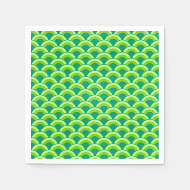 Art Deco-vågform - jade grön Pappersservett (Framsidan)
