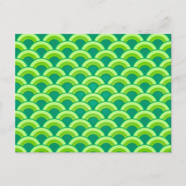 Art Deco-vågform - jade grön Vykort (Framsida)