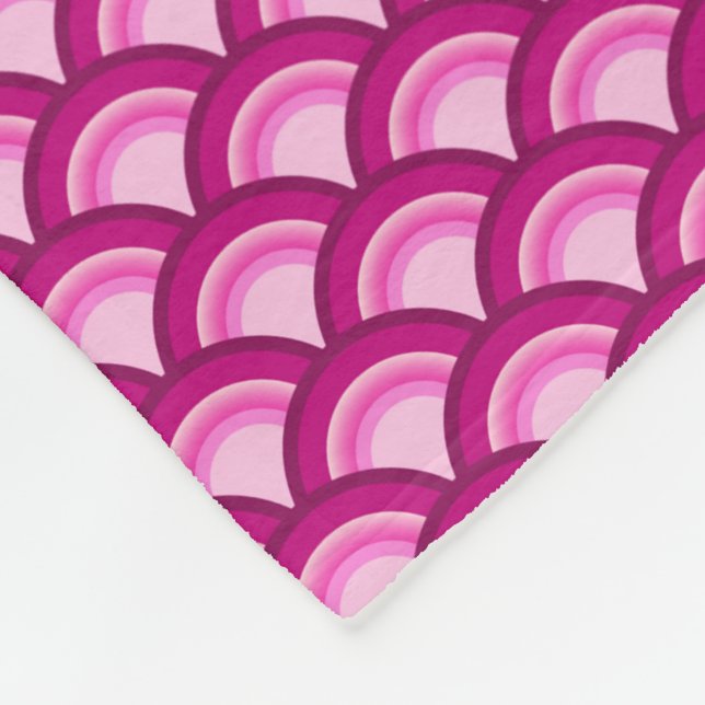 Art Deco-vågform - magenta och rosa Fleecefilt (Hörn)