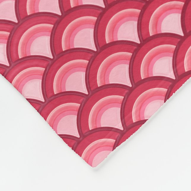 Art Deco-vågform - röd och fuchsia Fleecefilt (Hörn)