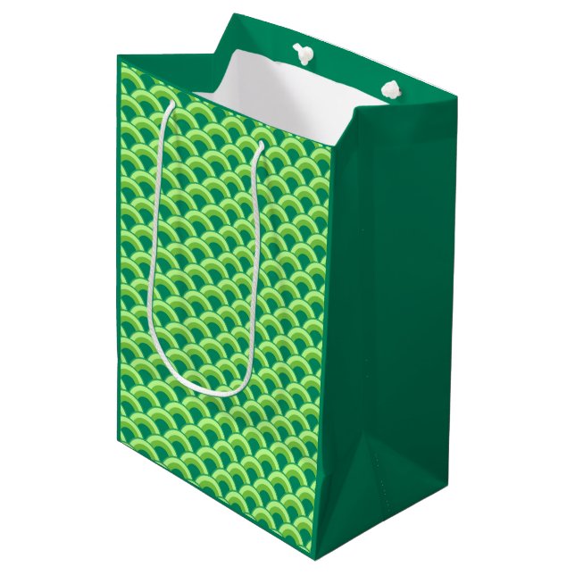 Art Deco vågmönster - jade grön (Framsidan Vinklad)