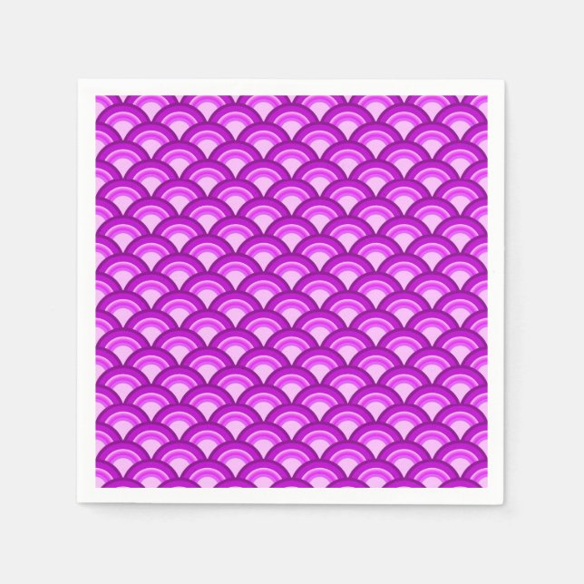 Art Deco vågmönster - violett och orkidé Pappersservett (Framsidan)