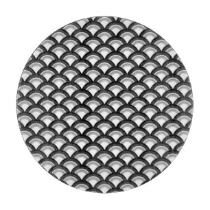 Art Deco-vågorna mönster - svartvitt