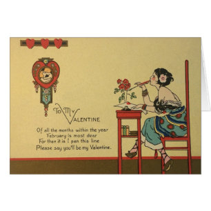 Art Deco Valentindags hälsningskort