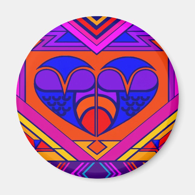 Art Deco Valentine Heart Magnet (Framsidan)