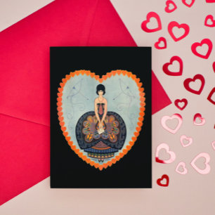 Art Deco Valentine Helgkort