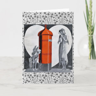 Art Deco Valentines day-kort Helgkort
