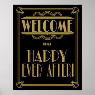 Art Deco välkommen till vår lycklig någonsin! Post Poster
