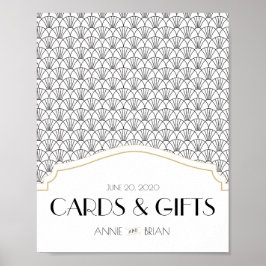 Art Deco-välkomstkort och Bröllop-tecken Poster