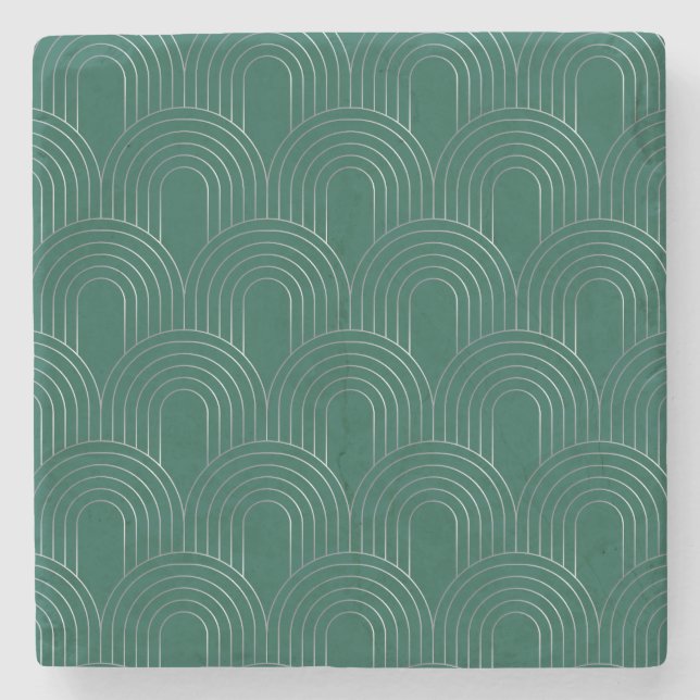 Art Deco-valv | Elegant modern vintage-skal Stenunderlägg (Framsidan)