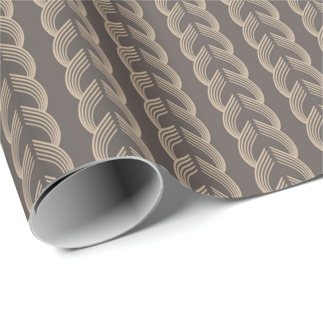 Art Deco-valvbågar i Champagne på varm träkolsljus Presentpapper (Rullad Hörn)