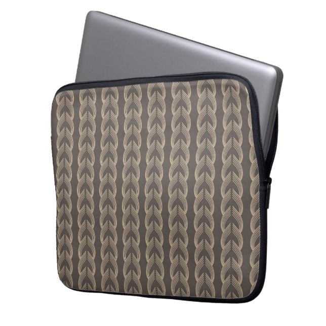 Art Deco-valvbågar i Champagne på varm träkolssvar Laptop Fodral (Framsidan Vänster)