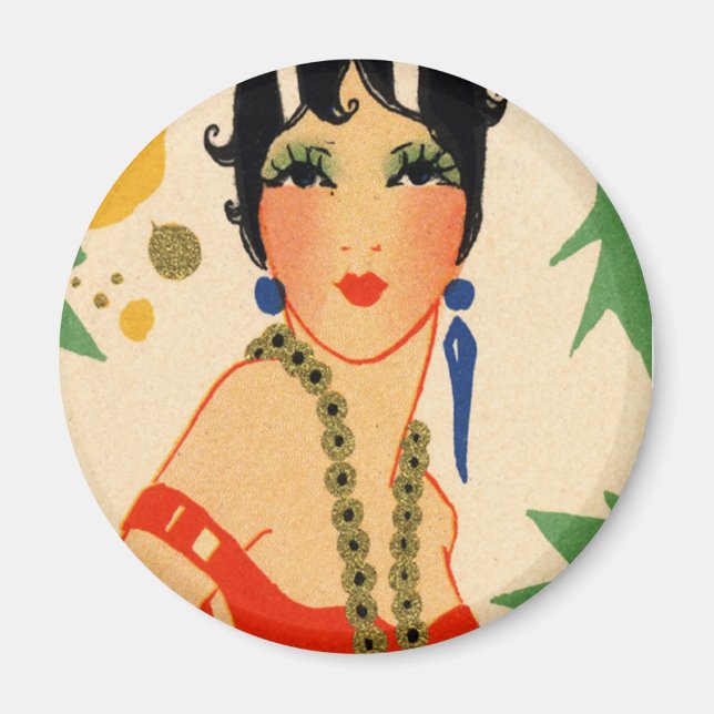 Art Deco Vampig, 1920-talet Flapper Magnet (Framsidan)